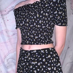 black floral shorts and top set